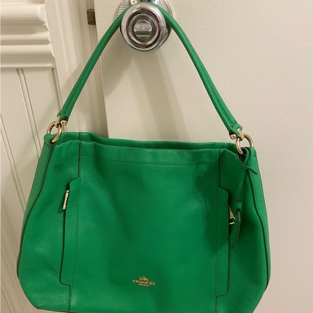Coach Green Leather Shoulder Bag